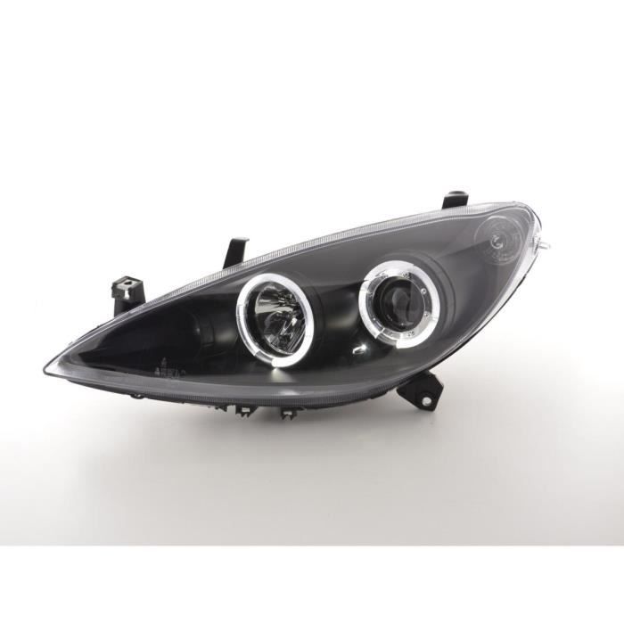 Paire de feux phares Daylight Led Seat Leon 1P 09-13 Noir