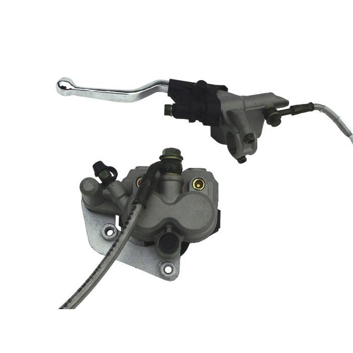 Kit frein avant - Double piston - Gris - Entraxe 52mm - Dirt Bike