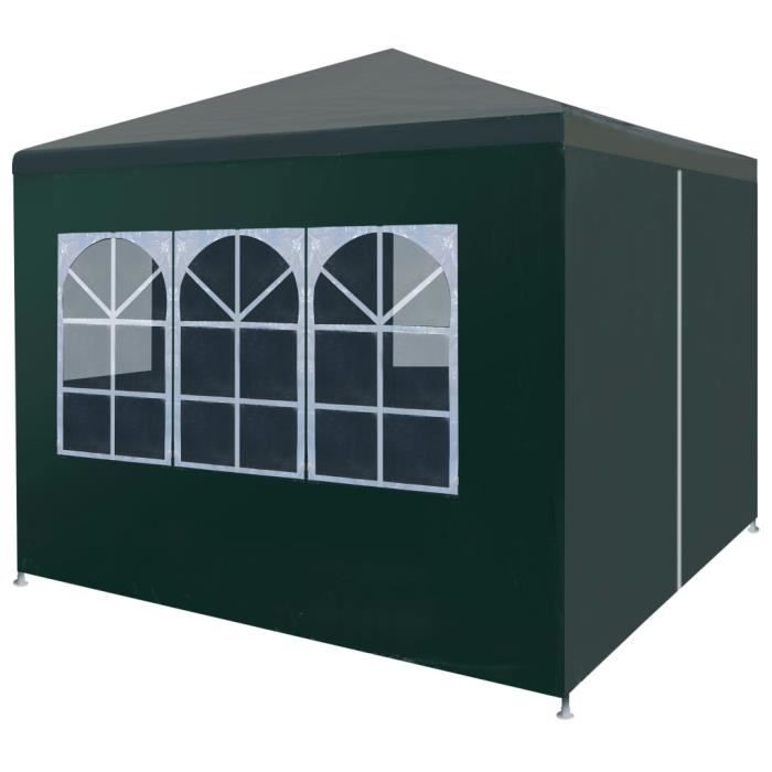 Tonnelle de Jardin Tente Réception Pavillon Barnum Chapiteau Pliante Pliable 3 x 3 m Vert