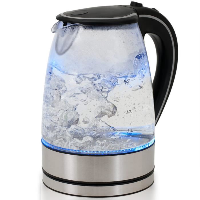 Bouilloire électrique en Verre & Inox LED 2200W