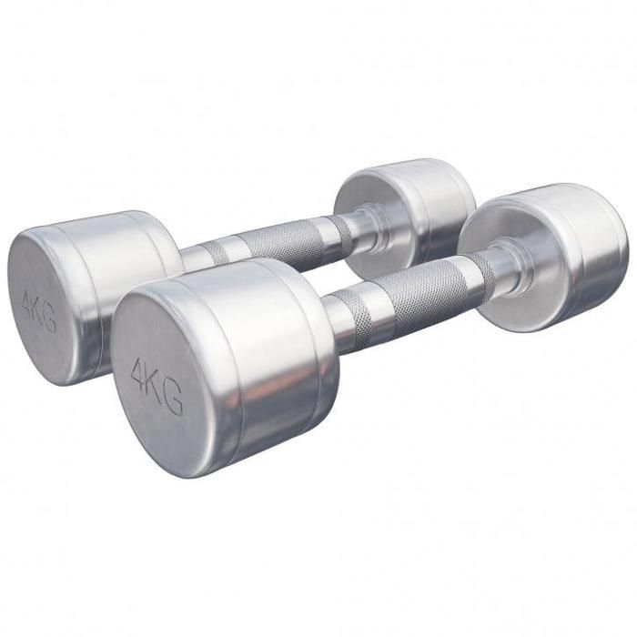 Paire d'haltères chromés de 2 x 4 KG