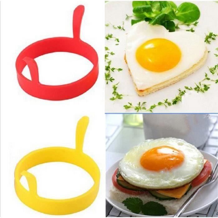 4 Pcs Silicone Rond Oeuf Anneaux Pancake Moule Anneau W Poignées Poêlées Frites Antiadhésives T0A9E9