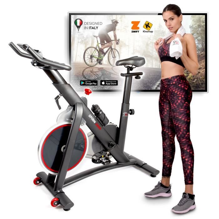 Vélo d'Appartements de Spinbike YOUR MOVE mod. SPINN 2000, Résistance Magnétique, App Bluetooth ZWIFT et KINOMAP, Ecran LCD Multifu.