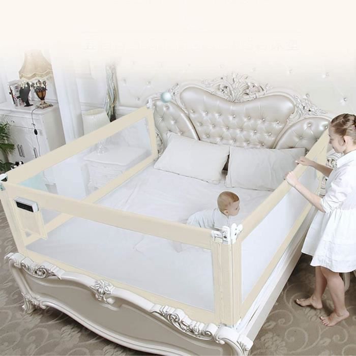 Barrière de Lit pour Enfant 200 cm - Barriere Lit Enfant Safety Pliable - Protection Anti-Chute, Barrière de Lit Portable Bébé, Gran