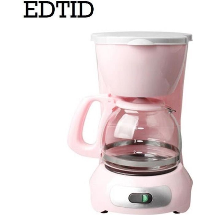 Machine à café,Machine à café expresso électrique automatique,Mini,0,6 l,Moka goutte à goutte,cafetière américaine- Type Rose