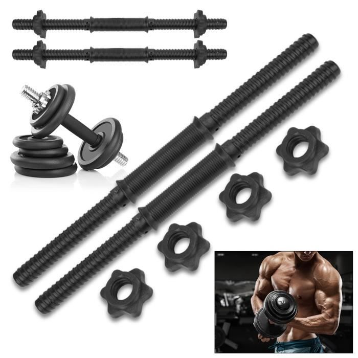 Set de 2 Barres d'haltères Poignées d'haltères Accessoire Haltère barre -Barre d’haltère HB051