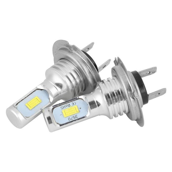 Cuque Ampoule de feu antibrouillard 2Pcs 80W 6000K H7 LED Feux de Brouillard de Voiture Lampe Blanc Universel 12-24V
