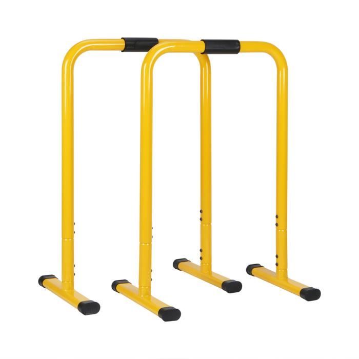 Barres de Musculation Hauteur Réglable(76-90cm) Dip Equalisateur Gym Crossfit Parallettes
