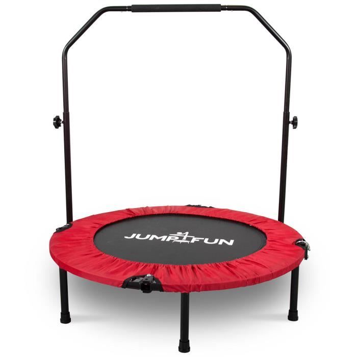 Mini Trampoline Fitness Jump4fun Pliable Double-Bar - Ø92cm, Rouge