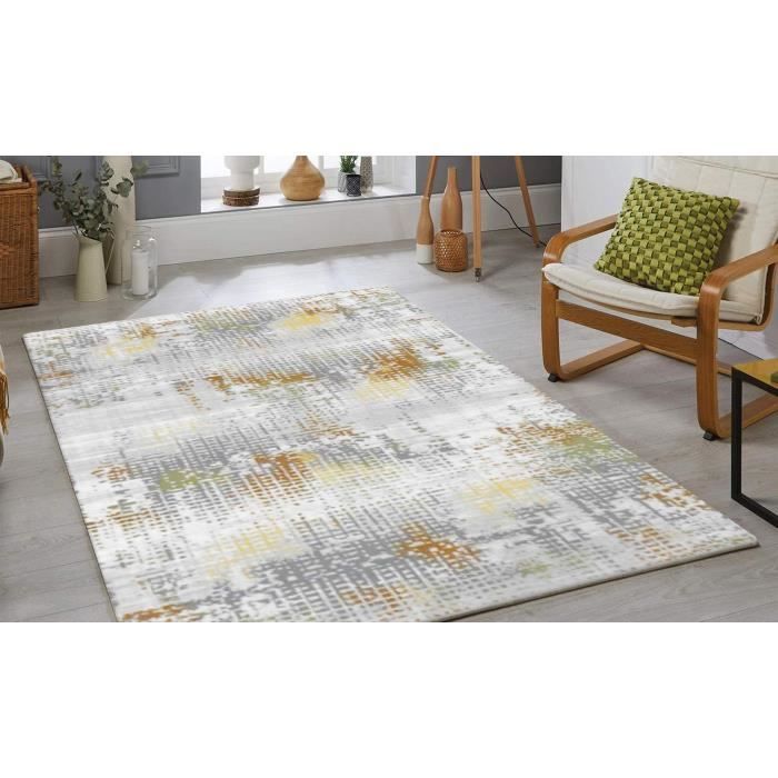 Tapis de salon carré à effet Mosaïque Multicolore 200x200cm