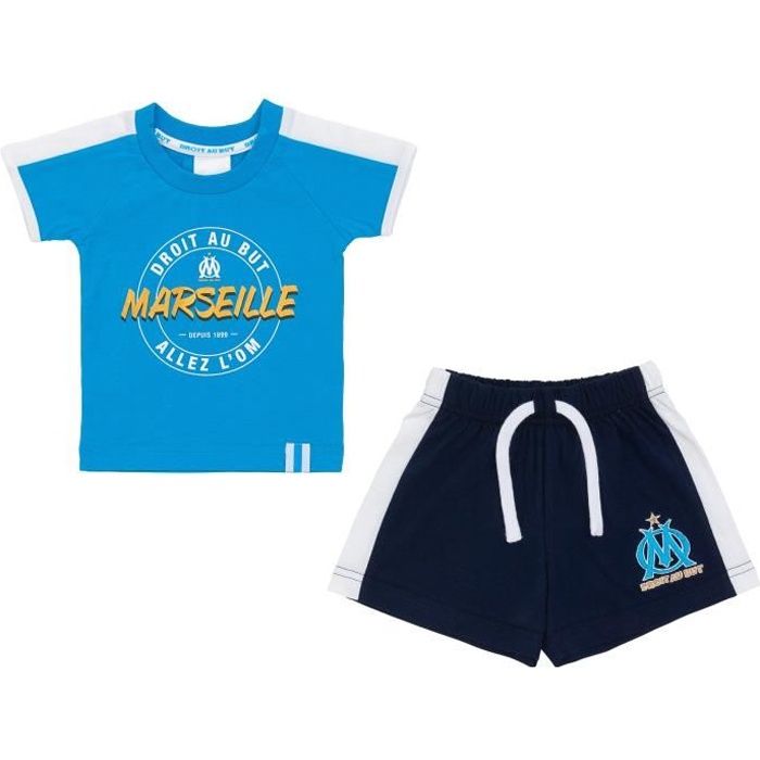 Ensemble t-shirt + short OM - Collection officielle OLYMPIQUE DE MARSEILLE - Bébé