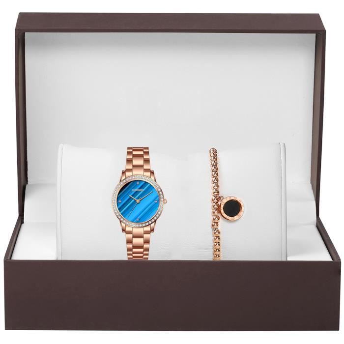 Ensemble de montres , montre élégante pour femmes + bracelet adapté à la Saint-Valentin, aux anniversaires et à Noël