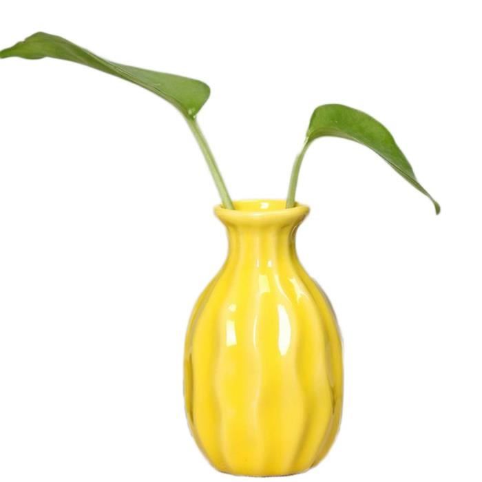 Petit Vase Céramique Jaune Style Simple Mini Vase Decoratif Vase Pour Chambre - Salon - Cuisine - Dortoir