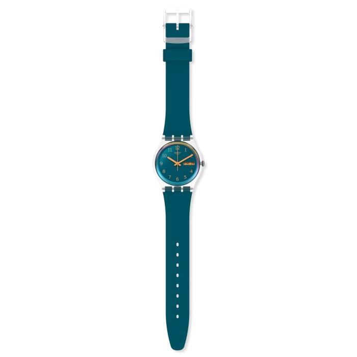 Bracelet silicone / plastique homme - SWATCH - Montre Swatch Blue Away - Couleur de la matière:Transparent