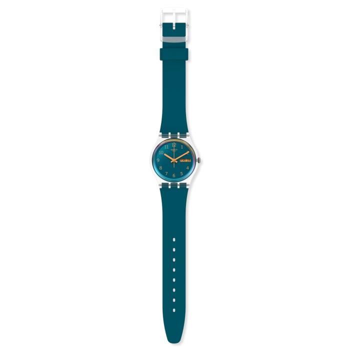 Bracelet silicone / plastique homme - SWATCH - Montre Swatch Blue Away - Couleur de la matière:Transparent