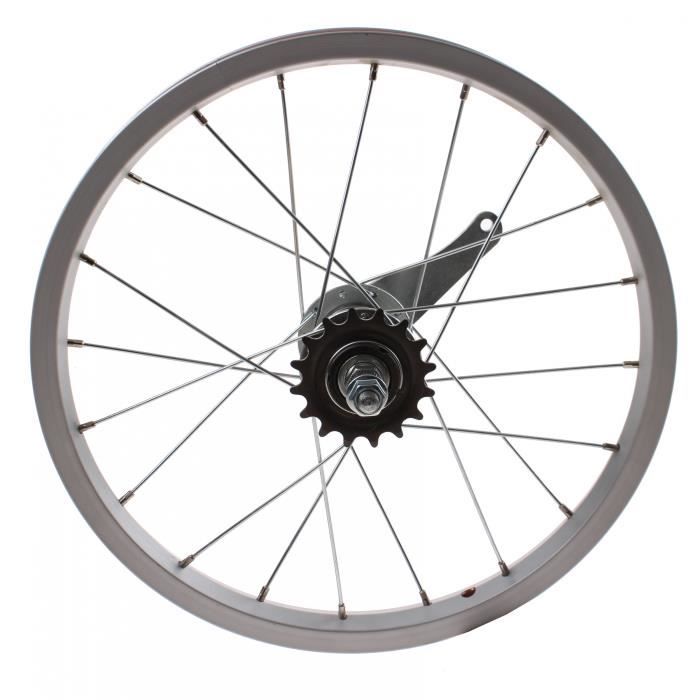 TOM roue arrière 16 x 1.75 pouce frein à rétropédalage aluminium argenté