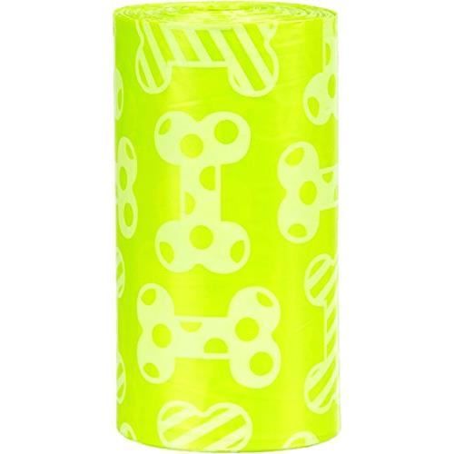 Sacs à déjections canines Parfum citron Taille : M contenu : 8rouleaux à 20ST. Couleur : jaune