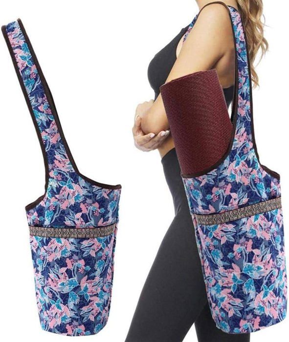 Sac à Tapis De Yoga Mandala Loup Indien – Grand, Avec Bandoulière, Coton