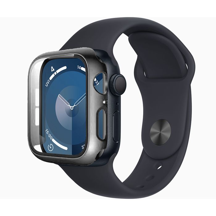 Coque de protection Noir souple silicone pour Apple Watch Series 9 45mm -Visiodirect -