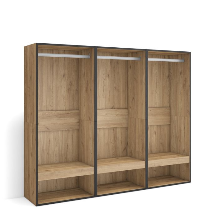 Armoire Vestiaire ouvert Armoire de Rangement Ouverte 180x35x145 cm Chambre à coucher pièce Chêne RF3497 Armoire Vestiaire ouvert Armoire de Rangement Ouverte 180x35x145 cm Chambre à coucher pièce Chêne RF3497