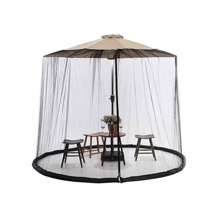 Parasol de terrasse avec moustiquaire auvent extrieur de 7 12 pieds base remplissable parapluie non couleurs multiples Largeight