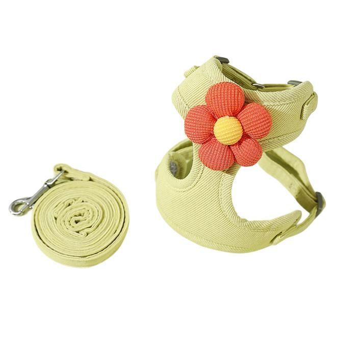 Comparer les prix de Neuflow Harnais Confortable pour Chats et Chiens avec Fleur Décorative - Vert- S