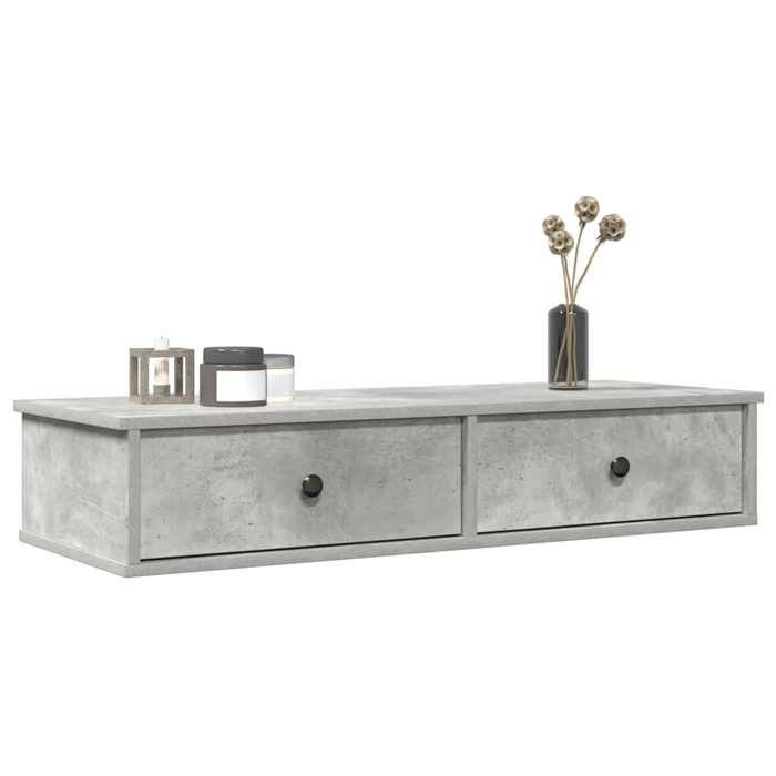 vidaXL Étagère murale avec tiroirs gris béton bois dingénierie 859962