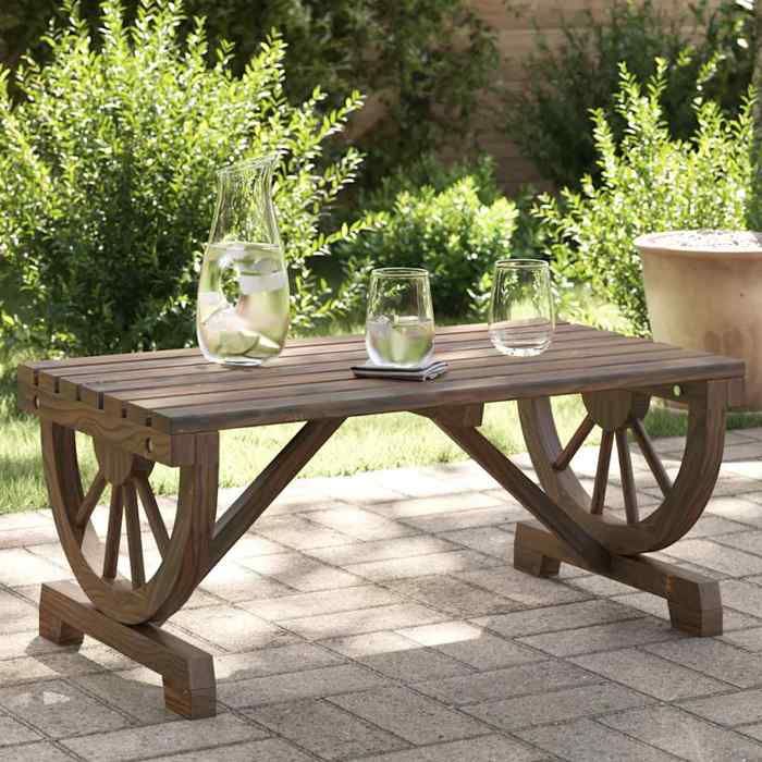 vidaXL Table basse de jardin 90x50x40 cm bois de sapin massif 365108