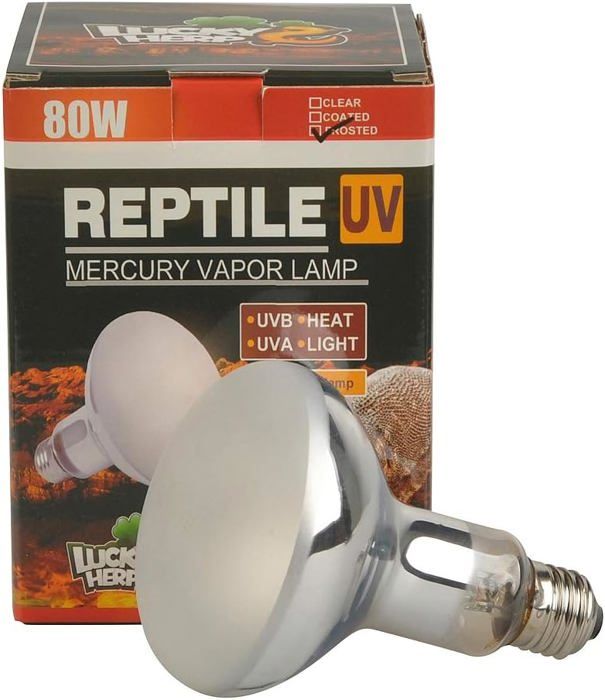 Meilleurs prix pour Reptile UVA/UVB à vapeur de mercure ampoule lampe,E27 VIS,80 Watt (givré)