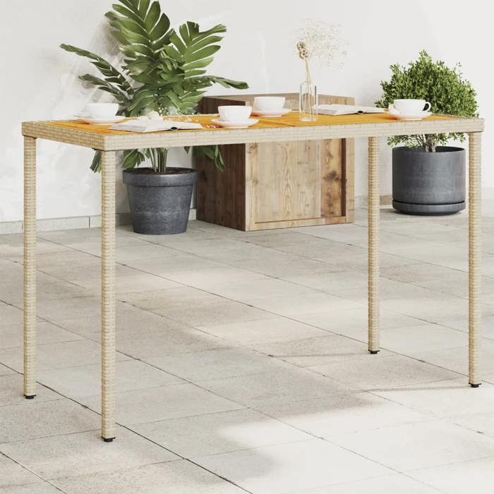 Table de jardin ou patio - KIMMY - avec dessus en- Bois dacacia beige 115x54x74 cm - Meuble dextérieur63717402