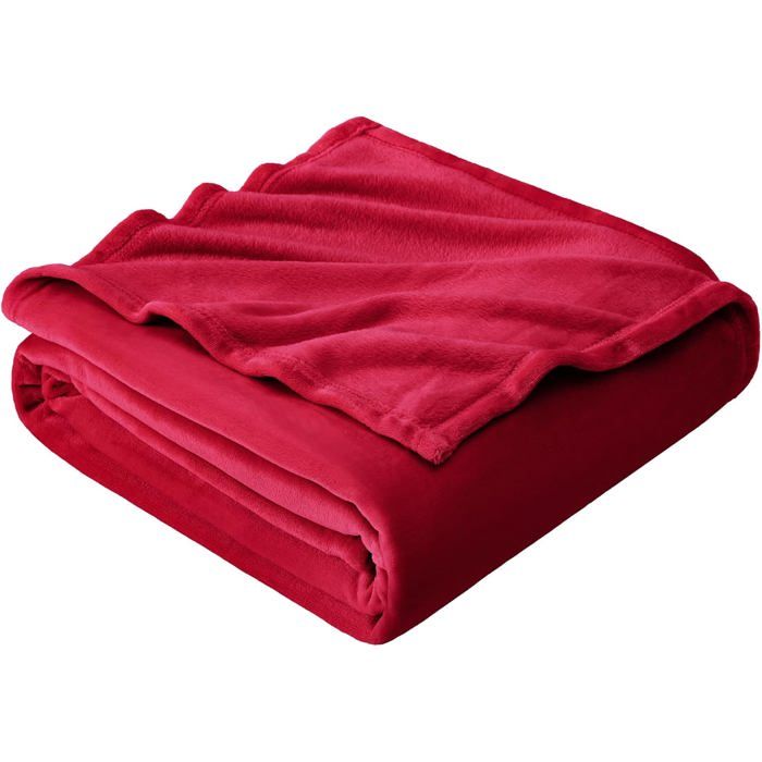 Plaid Canape Couverture Polaire 150x200 Couvre Lit 2 Personnes Plaid Canapé Flanelle Doux et Chaud Bourgogne Rouge