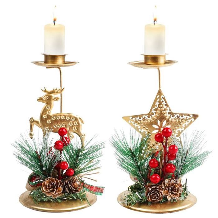 Lot De 4 Bougeoirs Coniques Dorés - Décoration Vintage - Pour Mariage, Noël, Soirée - Hauteur 7 Cm
