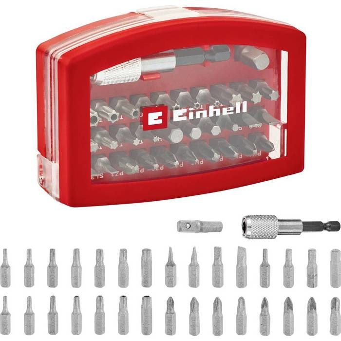 Einhell BELT CLIP 118495 Jeu dembouts 32 pièces TORX PZ PH vis à fente Tamper Torx avec porte embout