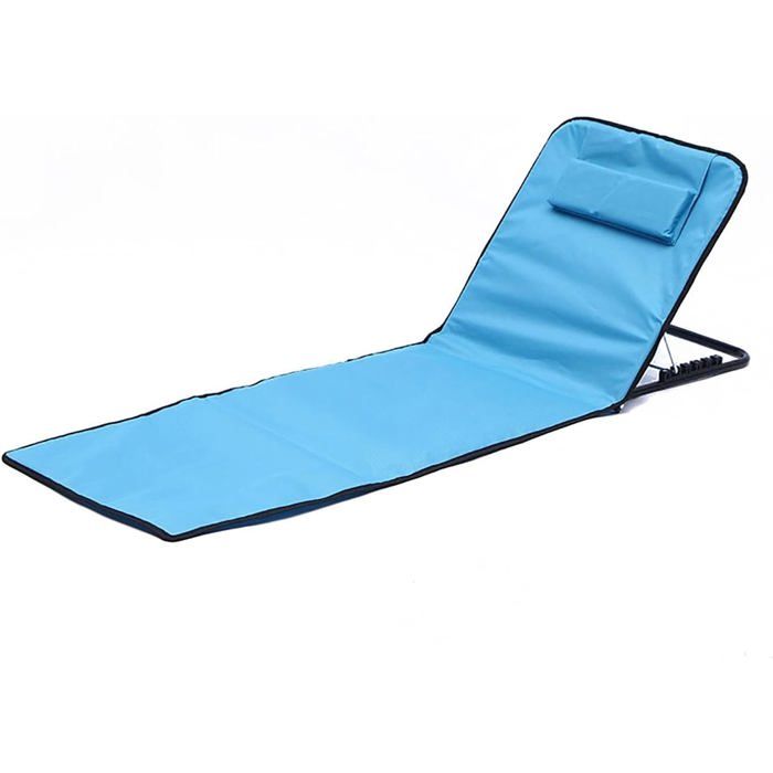 Chaise de plage réglable  avec appuie-têteschaise longue dextérieur portable et durable tapis de camping pliable avec poignée