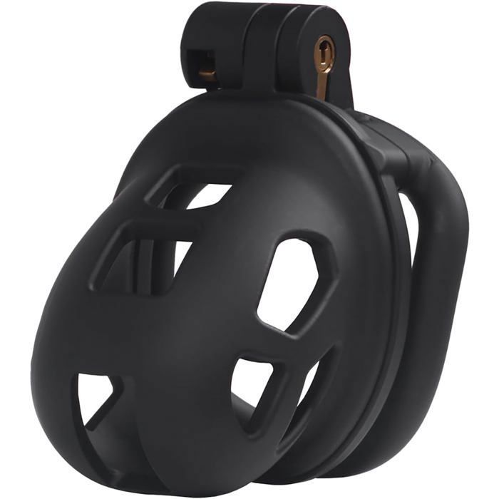 Cage De Chasteté Pénis OHMAMA FETISH - Anneaux Métalliques Et Sangle Cuir, Neuf
