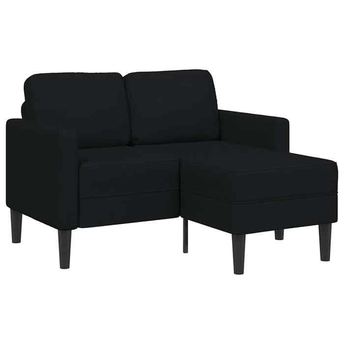 Canapé 2 places avec méridienne - vidaXL - 125x118x85 cm - Noir - Tissu polyester - Cadre robuste - Sièges en mousse