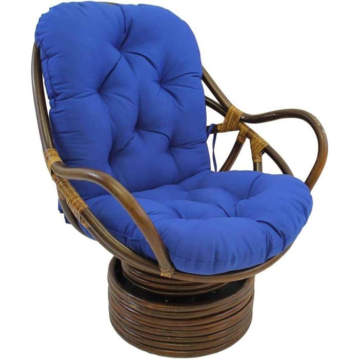 Coussin pour fauteuil à bascule - MICH - Lavable - 122x61x13 cm - Bleu - Usage intérieur/extérieur - Polyvalent