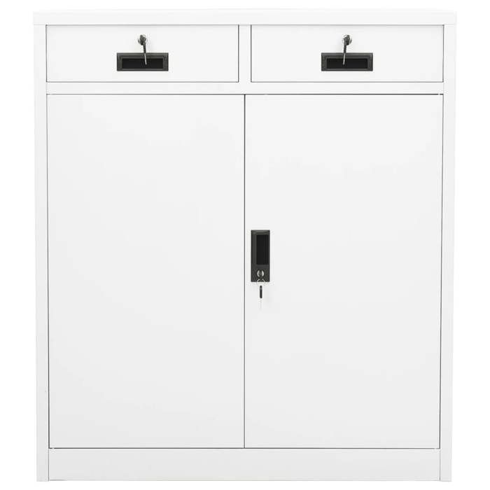 SALE 2026Armoire de bureau - Armoire de rangement/Buffet haut - Blanc 90x40x102cm Acier 29.1 Kg 9461649