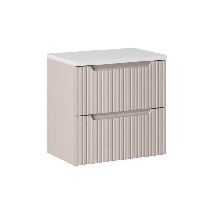Ensemble salle de bain - DECONATION - Astral Cashmere - 2 tiroirs - Blanc - 60 cm