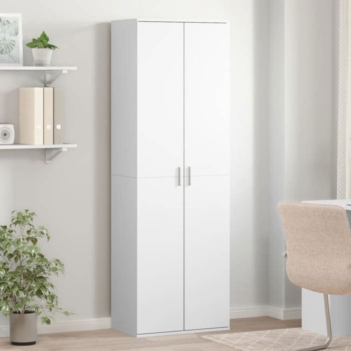 NEW 2026 Buffet haut 1 PC design rectangulaire blanc 60x35x180 cm bois d’ingénierie L5118