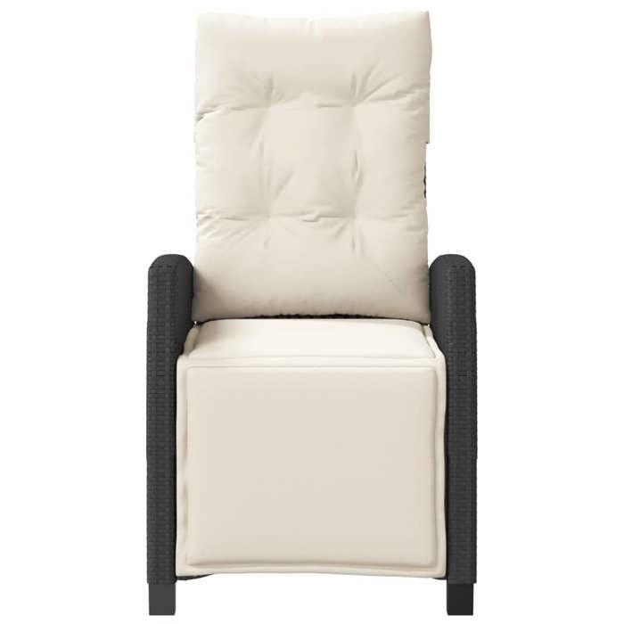 Noir Meuble dextérieur/Chaise à Manger - SARAZYJ - (1 pcs) Chaise inclinable de jardin - et repose-pied - Noir - résine tressée 57x