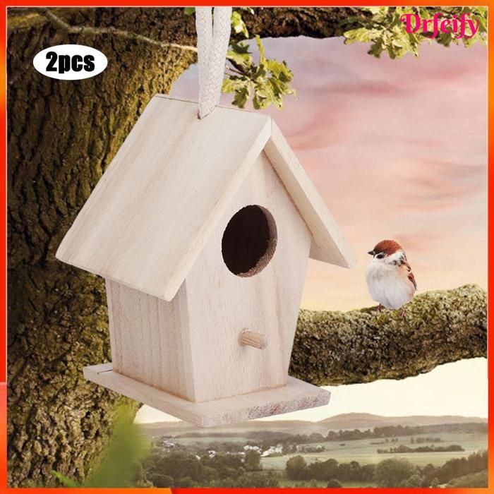 Nichoir pour oiseaux - AKOZON - Rondins - Suspendu - Bois de platane - 8 5x11x6 5 cm