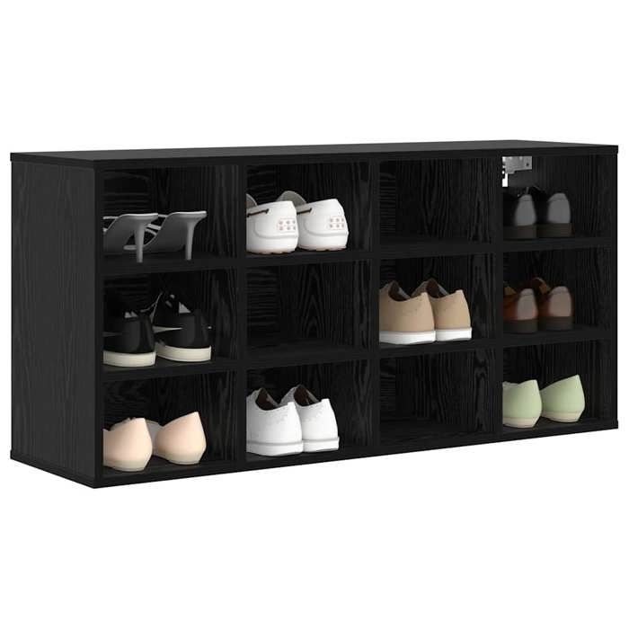 En PromotionCabinet à chaussures - SHIELD - Stockage chaussures - pour lentrée - avec étagère Chêne noir 103x30x51cm 4392652 En PromotionCabinet à chaussures - SHIELD - Stockage chaussures - pour lentrée - avec étagère Chêne noir 103x30x51cm 4392652