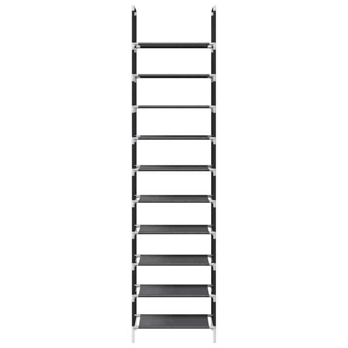 Remise 2026®Meuble Entrée Noir - Étagère à chaussures - Bonne ventilation - 10 niveaux 44x28x180cm tissu non-tissé 636 7727872