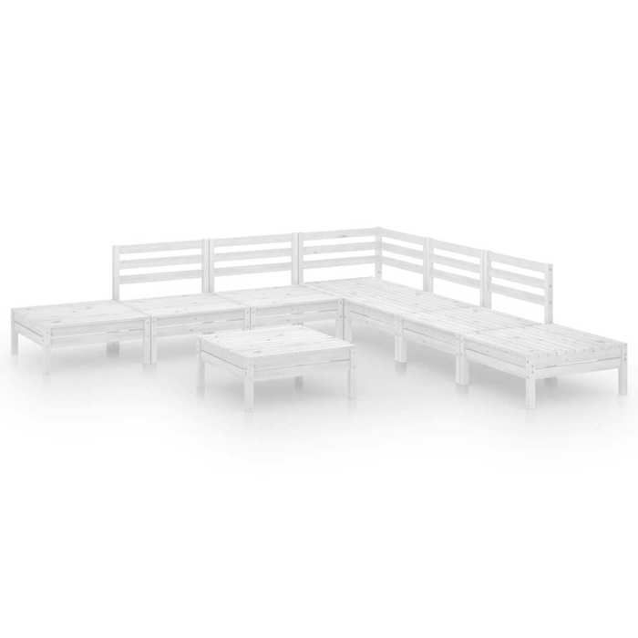 Maison Exclusive - Salon de jardin 8 pcs Bois de pin massif Blanc