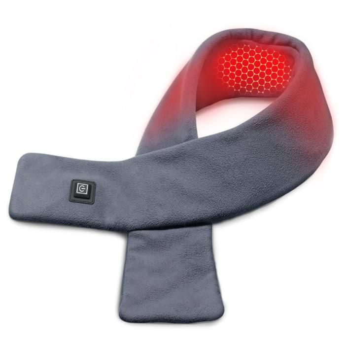 Écharpe chauffante 110 x 8 cm - Gossfen - 3 modes de chauffage chauffante électrique rechargeable par usb gris unisexe chauffe-cou