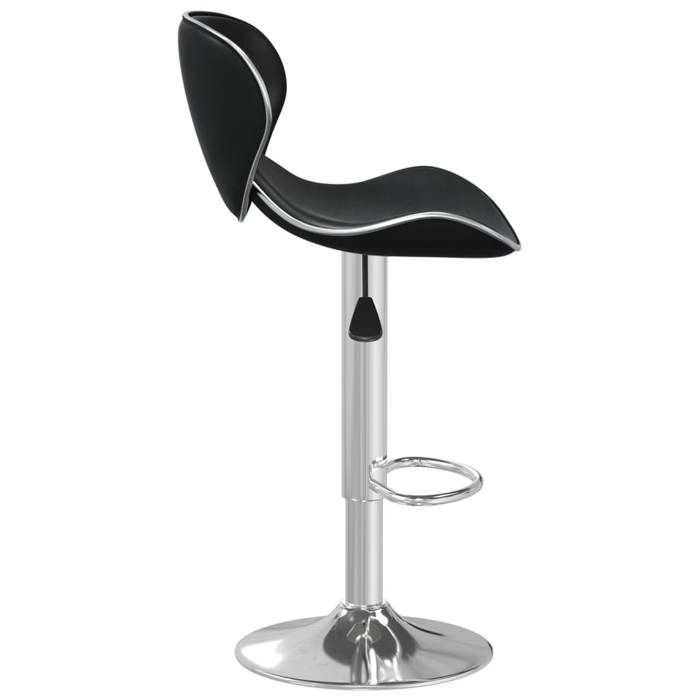 Siège Haut - Noir - Tabouret de bar - 1 pc - pour Cuisine - Noir Similicuir 45.5x45x(80-101) cm F2691