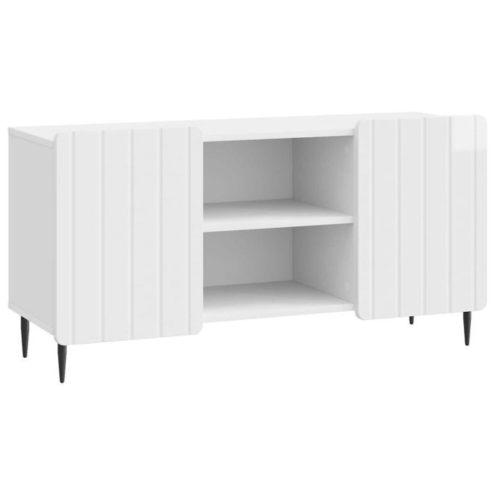 Buffet - bahut - enfilade Vidaxl Meuble TV Blanc brillant 102 x 345 x 52 cm Bois dingénierie