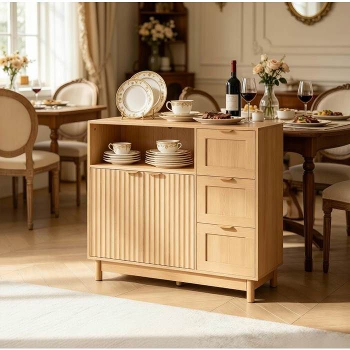 Meuble buffet sideboard grand espace de stockage placard de cuisine et séjour