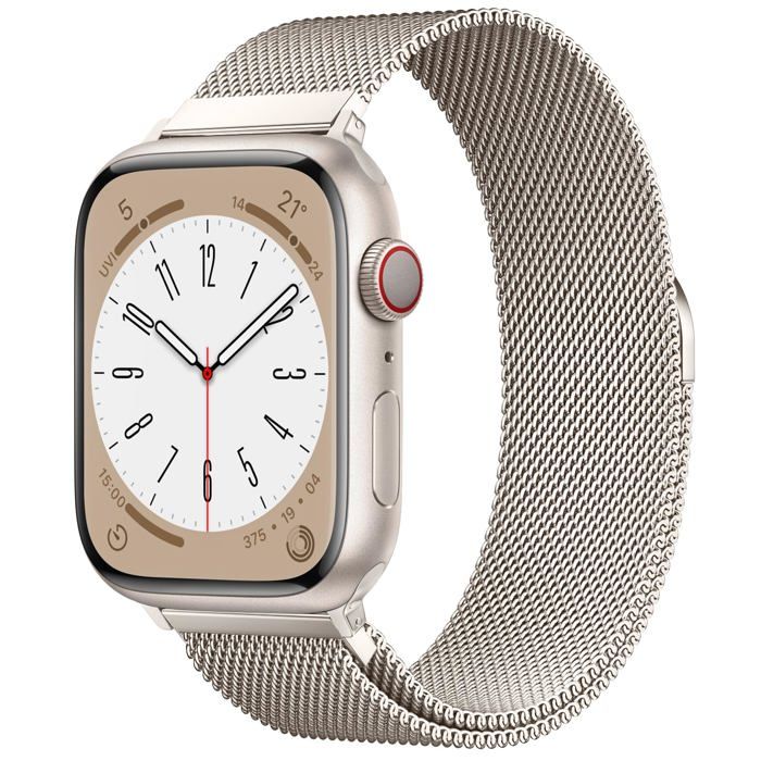 Bracelet milanais authentique en acier inoxydable avec fermoir magnétique (Lumière stellaire)